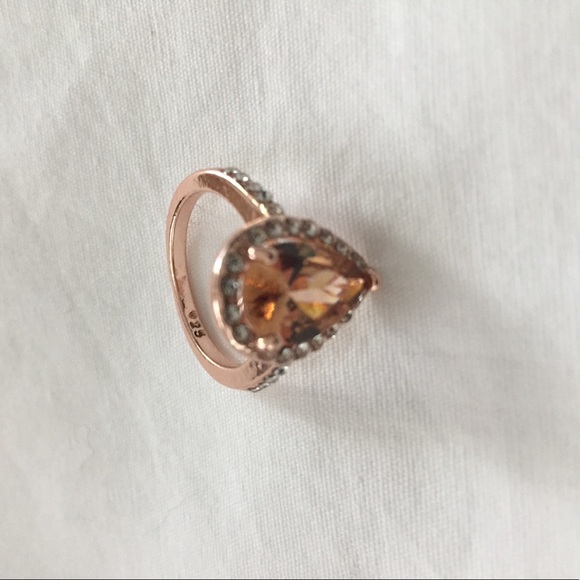 18K Rose Gold Filled Pear shape Morganite Ring - Picture 12 of 12